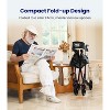 Walkers-for-Seniors-with-Seat,Folding Rolling Walker with Wheels,support 300lbs-Black - 2 of 4