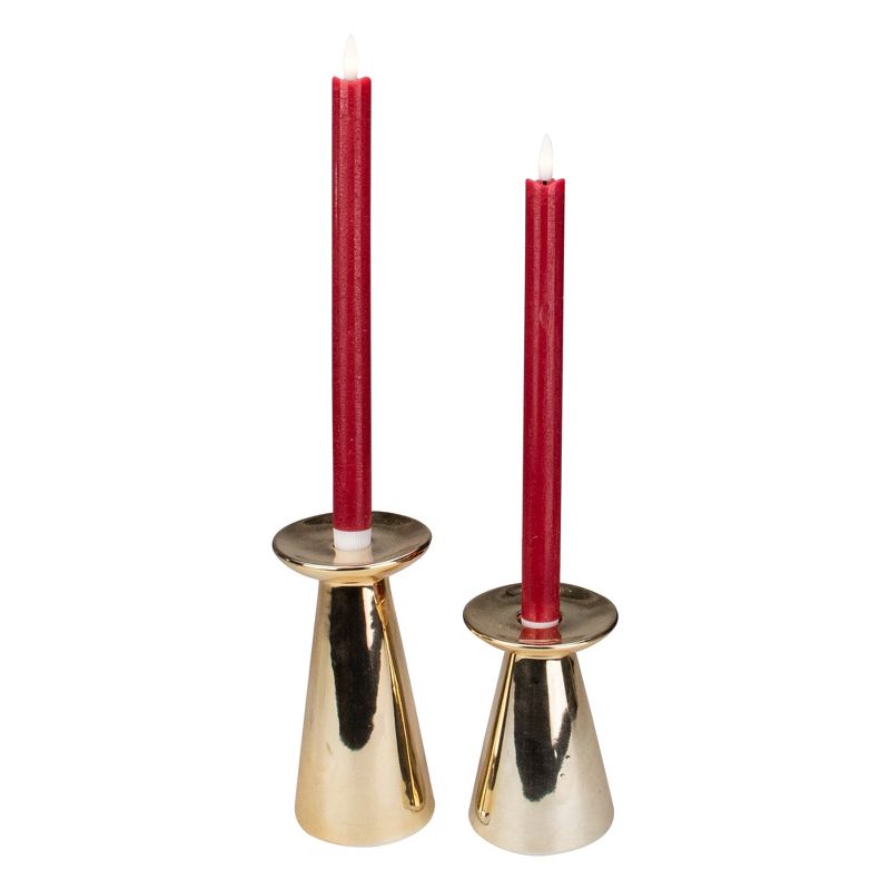 Northlight Set 2 Red Flameless LED Taper Christmas Candles 11", 2 of 6