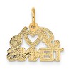 Black Bow Jewelry 14k Yellow Gold I Heart Tennis Script Pendant - 3 of 4