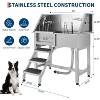 38in Stainless Steel Dog Washing Station with Non-Slip Grate, Shower, Soap Box, Faucet, 220lbs Capacity Pet Grooming Bath Tub, Left Door - 2 of 4