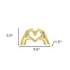 HomeRoots 4" Gold Resin Heart Hands Tabletop Sculpture - 3 of 4