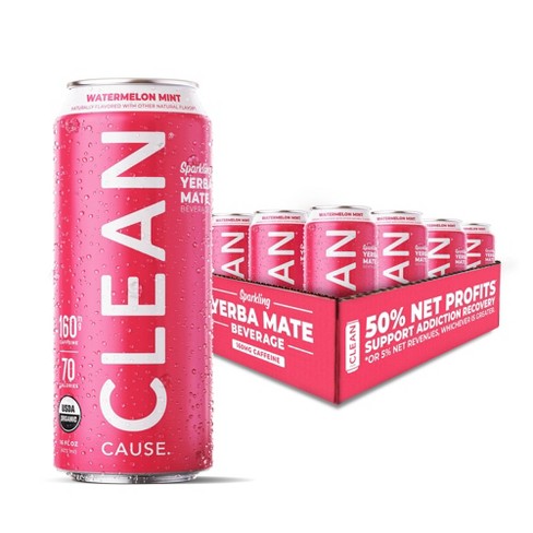 Clean Cause - Watermelon Mint Organic Sparkling Yerba Mate Tea : Target