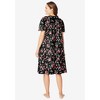 Dreams & Co. Plus Size Short Floral Print Cotton Gown - 3 of 4