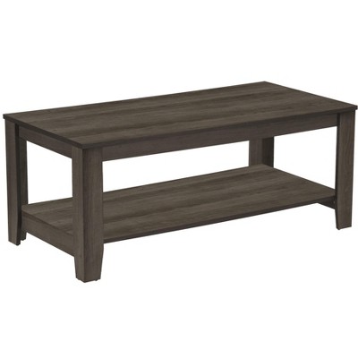 HomeRoots Set of Three 42" Oak Coffee Table With Three Shelves