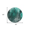 Teal Blue Aqua And Gray Abstract Washable Indoor Outdoor Area Rug - 3 of 4