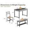 Dining Table Set for 4, Small Kitchen Table and 2 Chairs for 4 with Bench - 2 of 4