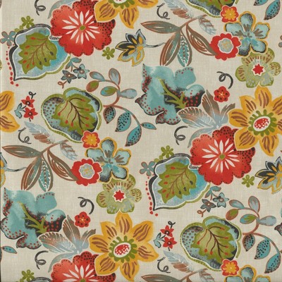 16.5" Square Floral Watercolor Linen Throw Pillow Set