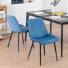 DYHOME Mid-century Modern Dining Chairs, Velvet Upholstered Metal Side Chair, Set of 2 - 2 of 4