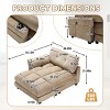 Oversized Corduroy Chaise Lounge Chair Sleeper Sofa Bed with Adjustable Backrest, USB Port & Cup Holder for Bedroom Living Room-3irtyhousy - 4 of 4