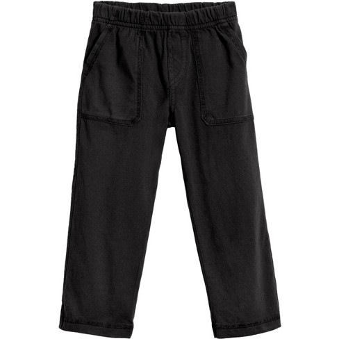 City Threads Boys USA-Made Soft Cotton 3-Pocket Jersey Pants - UPF 50+ |  Black 12-18M