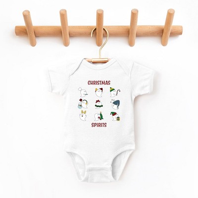 The Juniper Shop Christmas Spirits Red Words Baby Bodysuit