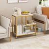 Tangkula G-shaped Side Table 7-Tier Mobile End Table with Open Shelves Small Sofa Couch Side Table - 2 of 4