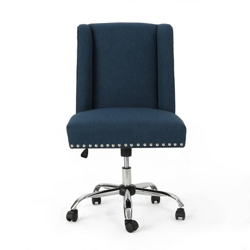 Chiara Home Office Fabric Desk Chair Navy Blue Christopher