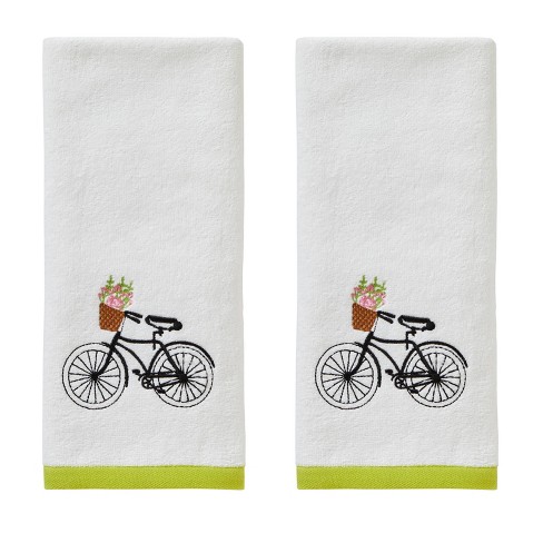 OPEN ROAD MOTORCYCLE SET OF 2 HAND TOWELS EMBROIDERED 