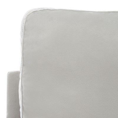 Light Grey Velvet Wood Spot Accent Armchair