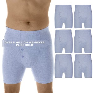 6-Pack Wearever Men's Reusable Incontinence Boxer Briefs - 1 of 4
