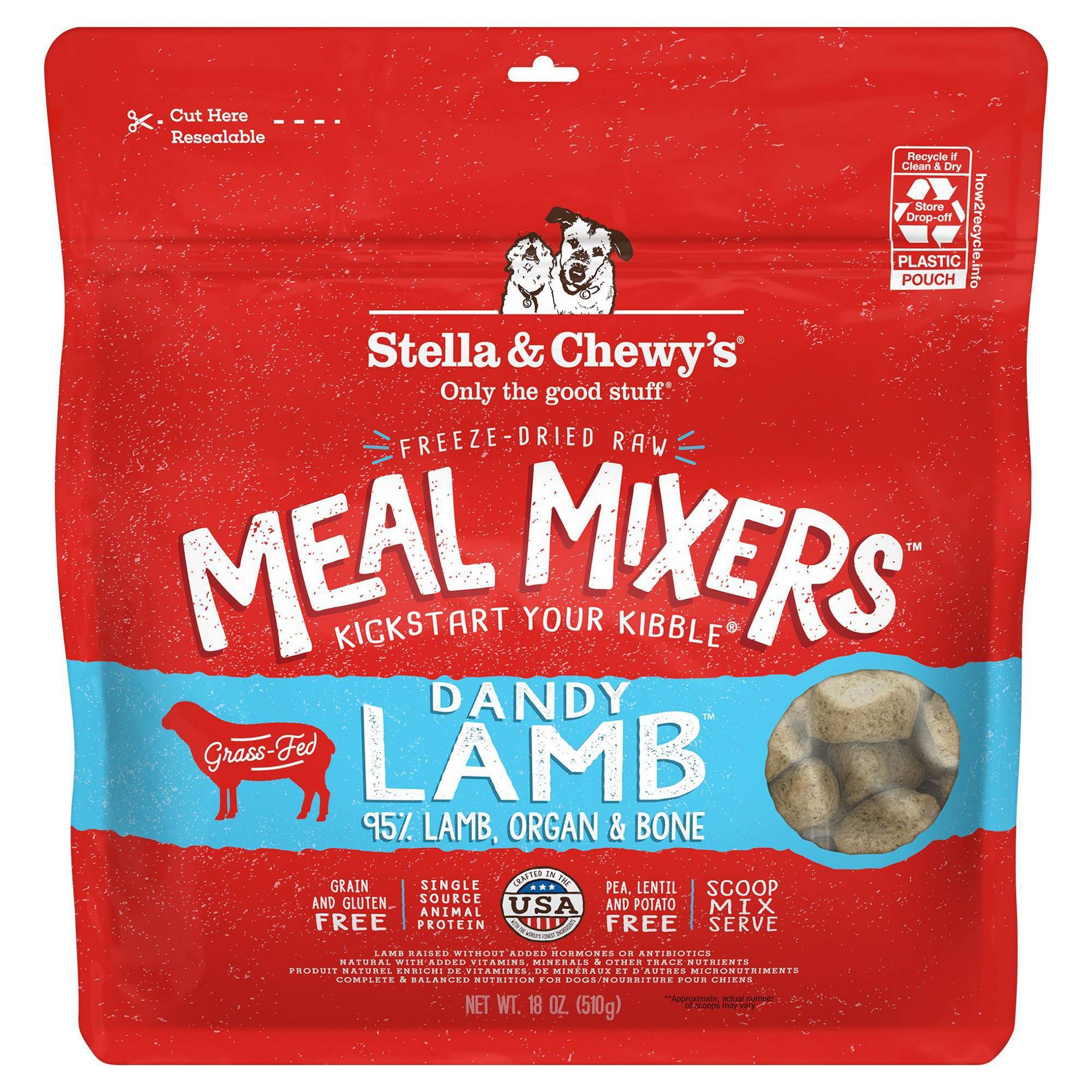 Stella & Chewy's Lamb Flavor Freeze-Dried Mixers Dry Dog Food - 18oz