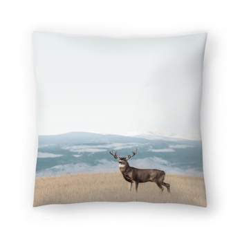 Colorado Meadow With A Deer By Tanya Shumkina Throw Pillow - Americanflat Landscape Animal
