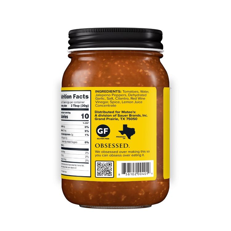 MATEO'S Gourmet Medium Salsa - 16oz, 2 of 3