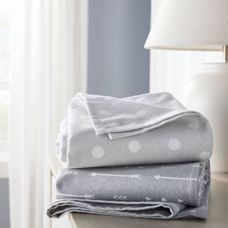 Flannel Swaddle Baby Blankets - Gray Arrows and Dots - 2pk - Cloud Island&#8482;, 3 of 6