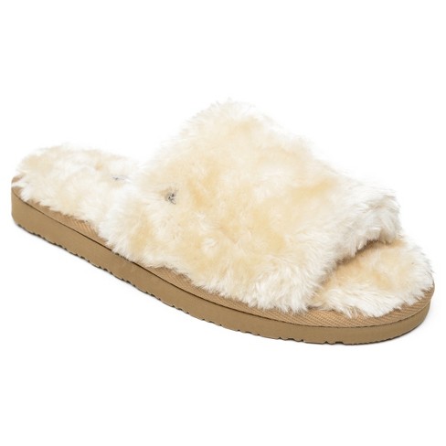 Minnetonka Women s Lolo Slide Slipper 592104 Cream Off white 6