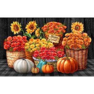Briarwood Lane Fall Doormat 30x18 Indoor Outdoor Baskets of Mums For Fall Doormat - 1 of 4
