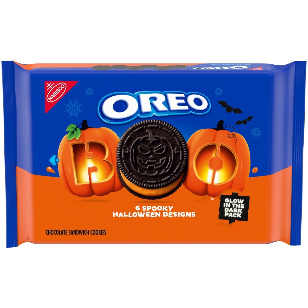 Oreo Halloween Boo! Orange Crème Cookies Family Size - 18.71oz