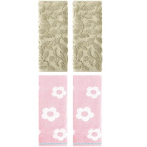 REGALWOVEN 4 Pcs Cute Floral Pattern Cotton Bathroom Soft Absorbent Hand Towel 14 x 30 Inch - 1 of 4