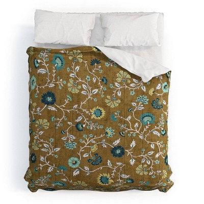 Deny Designs 3pc King Schatzi Brown Jaipur Olive Green Comforter and Sham Set