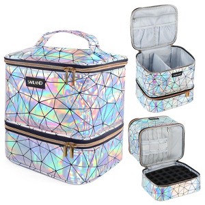 Saviland Holographic 2-Tier Nail Organizer with LED Lamp - Holds 30 Polish Bottles (C-Holographic) - 1 of 4
