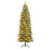 Pre-Lit Slim Pencil Christmas Tree with Pine Cone and Metal Leg Artificial Holiday Decoration - 2 of 4