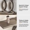 55" Farmhouse Console Table Hallway Sofa Table With Geometric Base - 4 of 4