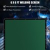 Welding Curtain Screen, Flame-Resistant Vinyl Welding Screen with Frame, 4 Swivel Wheel (2 Lockable) for Workshop and Industrial Protection - 3 of 4
