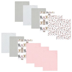 Luvable Friends Hudson Baby Flannel Burp Cloths 12pk Set - 1 of 2