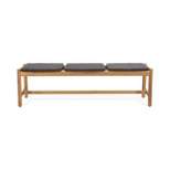 Cambria Outdoor 3 Seater Wicker Bench - Teak/Brown - Christopher Knight Home