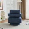 CAVINAS Square Swivel Chair, Modern Accent Chair, 360 Degree Rotating Arm Chair with Open Back, Lounge Club Chair with Removable Back Cushion - 4 of 4