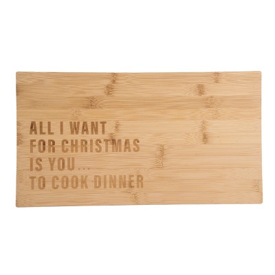 Totalee Gift All I Want For Christmas Cutting Board Wood Brown