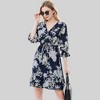 Anna-Kaci Women's Floral Print Wrap Dress with Ruffle Hem and Waist Tie - 4 of 4