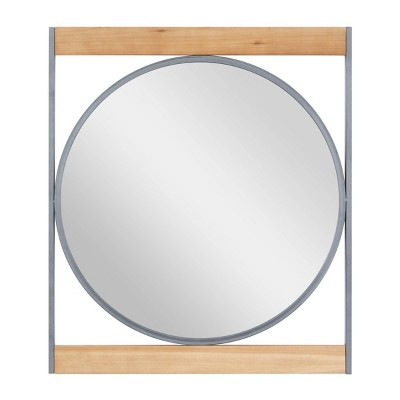 Industrial Iron Decorative Wall Mirror Brown - Olivia & May