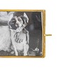 4x4 Folding Double Sided 2-Photo Tarnished Brass Metal Picture Frame w/ Glass Pane - 3 of 4