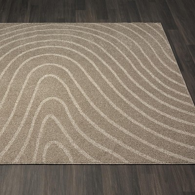 Luxe Weavers Modern Geometric Wave Taupe 9x12 Area Rug