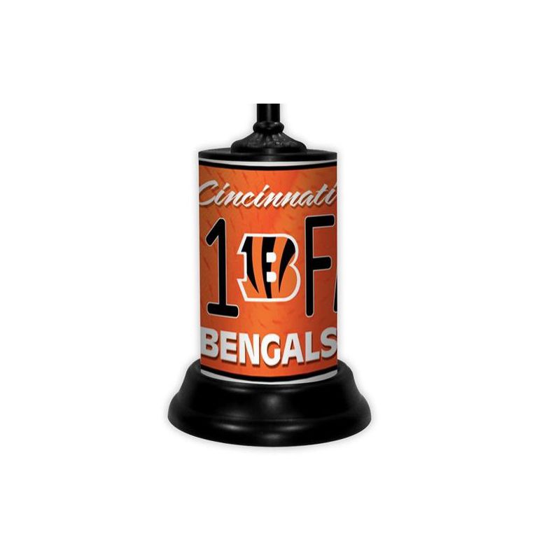 NFL 18-inch Desk/Table Lamp with Shade, #1 Fan with Team Logo, Cincinatti Bengals, 2 of 4