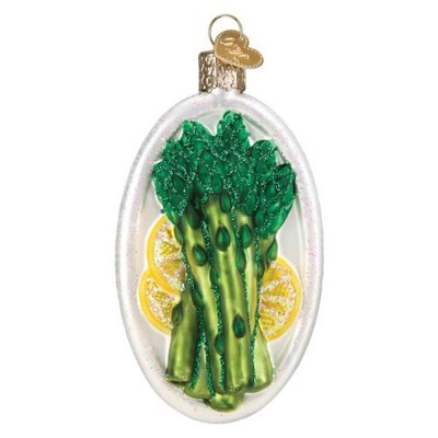 Old World Christmas 4.0 Inch Asparagus Green Vegetable Lemon Slices Tree Ornaments