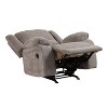 miBasics Dancerain Transitional Upholstered Chenille Manual Recliner Chair Mocha: Gliding Function, Pillow Top Arms - 3 of 3