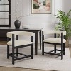 Christopher Knight Home Set of 2 Caleb Rubberwood Upholstered Dining Chairs with Open Back Beige/Black - 2 of 4