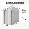 4x8FT Metal Storage Shed with Hinged Side Door, Ventilation, Waterproof Roof, and Durable Frame for Multi-Scene Use - Coolbibila - 4 of 4