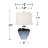 360 Lighting Hulda 26" High Blue Art Glass Table Lamp Set of 2 - 4 of 4