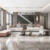 DOMETOUR 51 Inches Oval Faux Marble Coffee Table for Living Room with Stainless Steel Base - 4 of 4