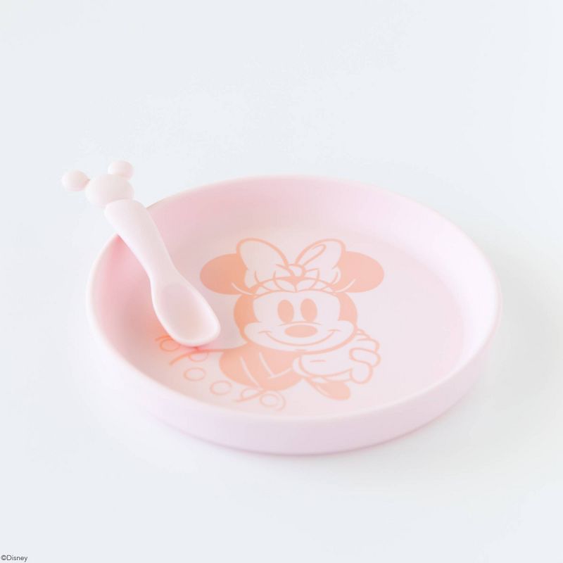 Disney Bumkins 2pc Disney Minnie Mouse Feeding Set - Salmon Pink, 2 of 7