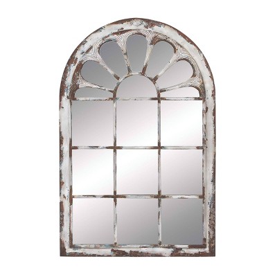 Vintage Wood/Metal Decorative Wall Mirror White - Olivia & May